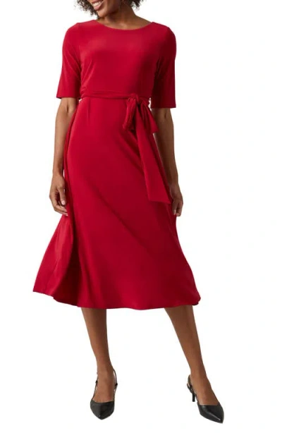Kasper Tie Belt Fit & Flare Dress