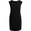 Kasper Tie Front Sleeveless Crepe Sheath Dress In Black