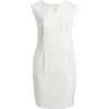 Kasper Tie Front Sleeveless Crepe Sheath Dress In Vanilla Ice