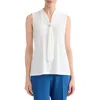 Kasper Tie Front Sleeveless Stretch Top In White