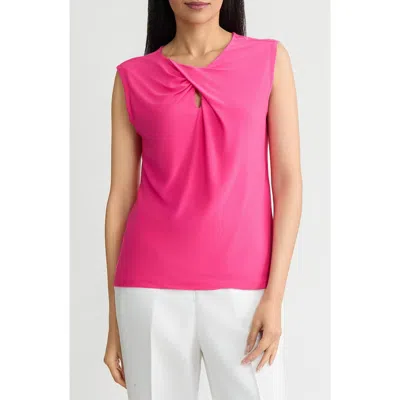 Kasper Twist Cap Sleeve Shell In Pink