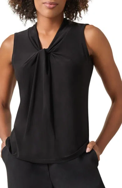 Kasper Twist Front Sleeveless Jersey Top In Black