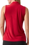 Kasper Twist Front Sleeveless Jersey Top In Fire Red