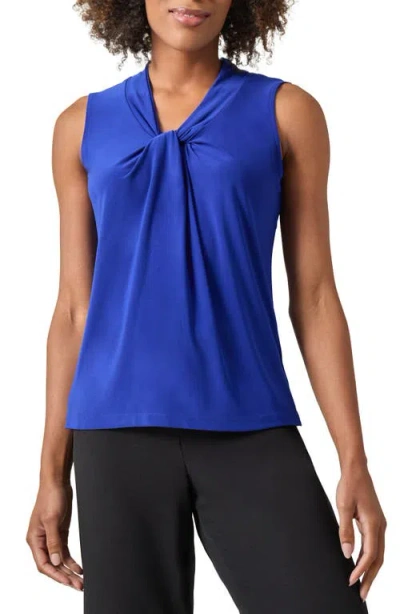 Kasper Twist Front Sleeveless Jersey Top In Royal Signature