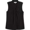 Kasper Twist Front Sleeveless Jersey Top In Black
