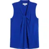 Kasper Twist Front Sleeveless Jersey Top In Royal Signature