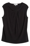 Kasper Twist Neck Top In Black