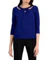 Kasper Twist-neck Top In Blue