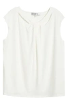 Kasper Tie Front Sleeveless Stretch Top In White