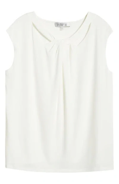 KASPER KASPER CAP SLEEVE CRISS-CROSS DETAIL JERSEY TOP