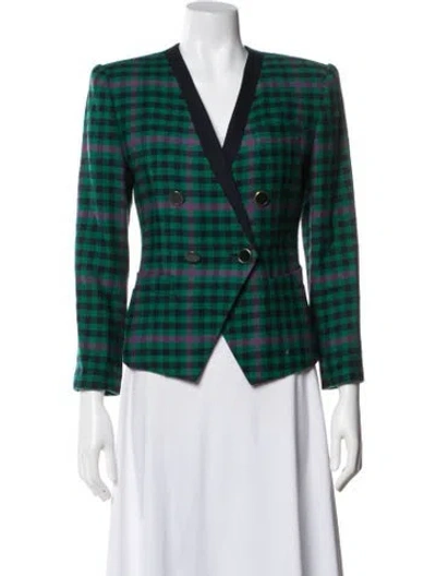 Pre-owned Kasper Vintage Wool Blazer In Green