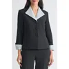 Kasper Winged Lapel Three-button Blazer In Multi