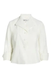 Kasper Winged Lapel Three-button Blazer In White