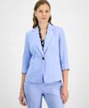 Kasper Women's 3/4-sleeve One-button Blazer, Regular & Petite In California Sky