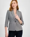 Kasper Crepe One-button Jacket In Granite