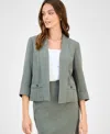 Kasper Women's 3/4-sleeve Shawl-collar Blazer, Regular & Petite In Gray