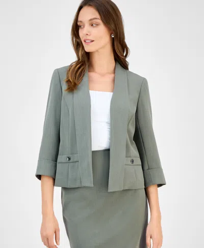 Kasper Women's 3/4-sleeve Shawl-collar Blazer, Regular & Petite In Gray