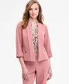 Kasper Three-quarter Sleeve Shawl Collar Blazer In Pink