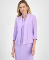 Kasper Women's Lurex A-line 3/4-sleeve Cardigan In Lavender Mist