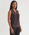 Kasper Women's And Petite Sleeveless Knot Front Jersey Top In Brown