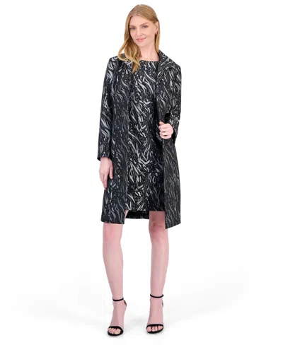 Kasper Women's Animal-print Lined Jacket In Lt Pewter,black