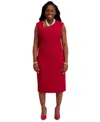 Kasper Women's Asymmetrical-neck Midi Dress, Regular & Plus Sizes