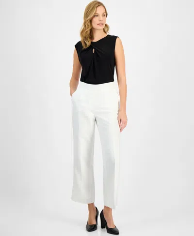 Kasper Women's Audrey Pull-on Wide Leg Pants, Regular & Petite In White