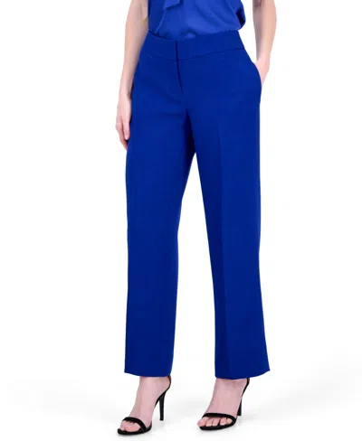 Kasper Women's Ava Mid-rise Wide-leg Crepe Pants In Royal Signature