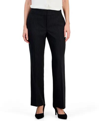 Kasper Women's Ava Pinstripe Bootcut Pants In Black,vanilla Ice