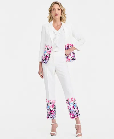 Kasper Women's Ava Straight Ankle Pants In White