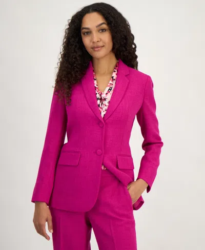 Kasper Women's Belted Notch Collar Blazer In Pink