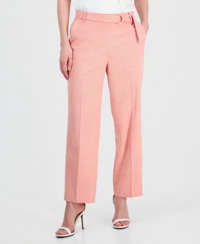 Kasper Women's Belted Pull-on Pants In Pink