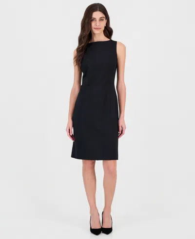 Kasper Women's Boat Neck Princess Seams Dress In Black