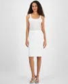 Kasper Womens Stretch Pique Jacket Pencil Skirt In Lily White