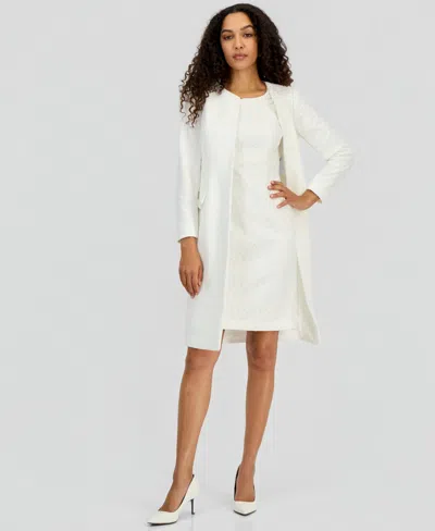 Kasper Women's Bonded Lace Topper Jacket In White