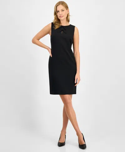 Kasper Women's Bow Sleeveless Sheath Dress, Regular & Petite In Black