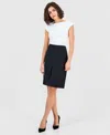 Kasper Women's Box-pleat Pencil Skirt In Blue