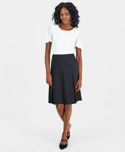 Kasper Women's Box Pleat Skirt In Black