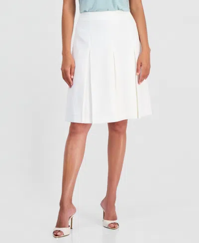 Kasper Women's Box Pleat Skirt In White