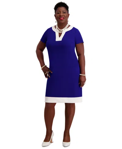 Kasper Women's Cap-sleeve Combo Dress, Regular & Plus Sizes