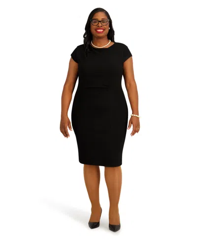 Kasper Women's Cap-sleeve Crewneck Dress In Black