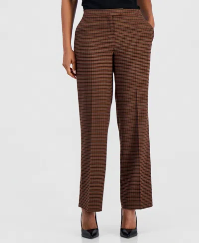 Kasper Women's Claire Mid-rise Straight Trousers In Cinnamon Multi