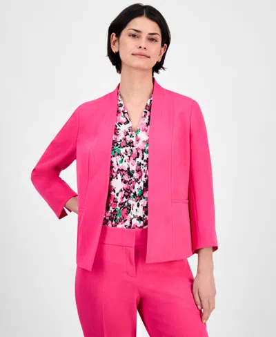 KASPER WOMEN'S COLLARLESS OPEN-FRONT 3/4-SLEEVE JACKET, REGULAR & PETITE SIZES