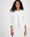 Kasper Plus Size Open Front Blazer In Lily White