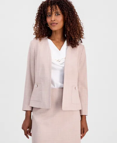 Kasper Women's Collarless Open-front Jacket In Neutral