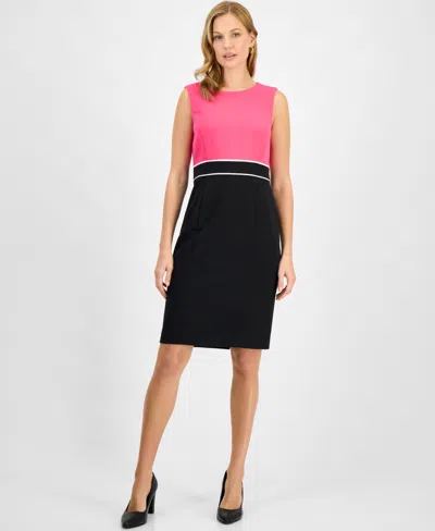 Kasper Women's Colorblock Sheath Dress, Regular & Petite In Pink