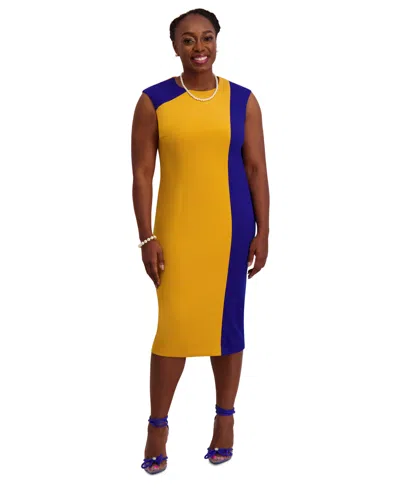 Kasper Women's Colorblocked Cap-sleeve Dress, Regular & Plus Sizes