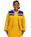 Kasper Women's Combo Yoke Long-sleeve Jacket, Regular And Plus Size In Yellow