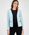 Kasper Plus Size Open-front Jacket In Blue