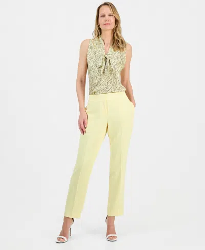 Kasper Women's Core Julia Stretch Crepe Mid-rise Pants, Regular & Petite In Yellow